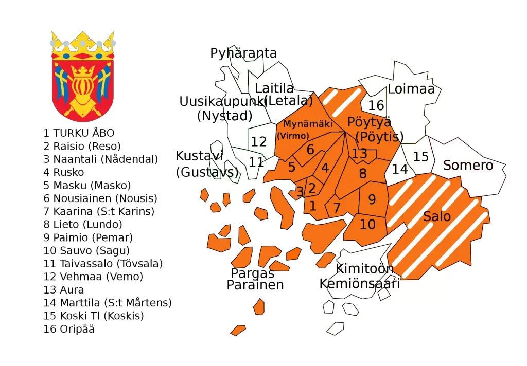 Palvelualuekartta — Kaarina, Turku, Parainen, Raisio, Naantali, Rusko, Lieto, Paimio, Sauvo, Mynämäki, Nousiainen, Masku, Pöytyä ja Salo